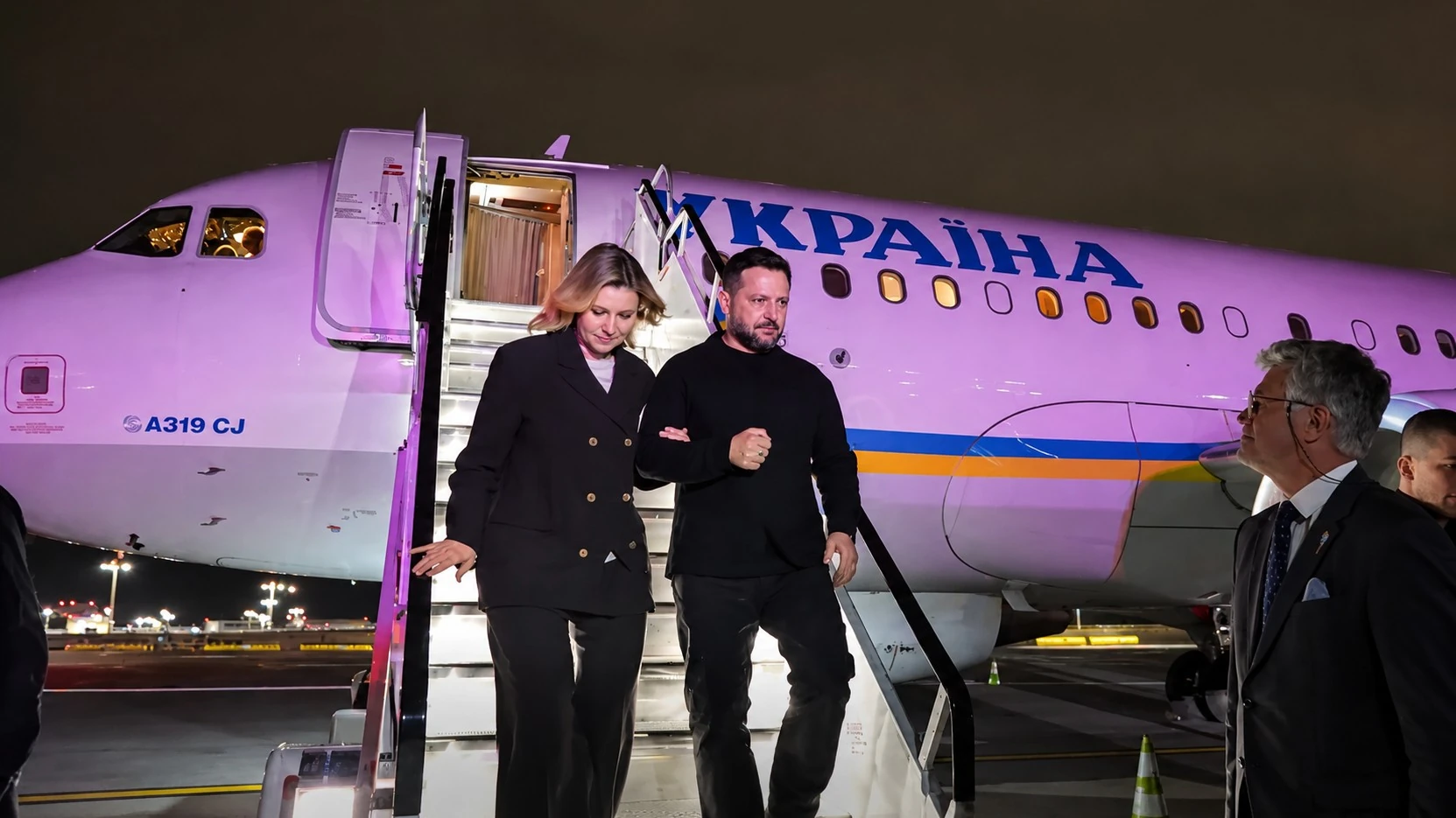 Володимир та Олена Зеленські після прибуття до Нью-Йорка 22 вересня 2026 року